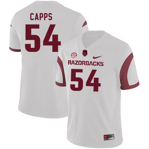 Men #54 Austin Capps Arkansas Razorbacks College Football Jerseys Sale-White - Click Image to Close